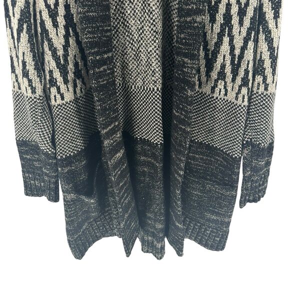 Lucky Brand Sweater Womens 1X Black Cardigan Wool Blend Open Front Long Boho - Picture 7 of 16